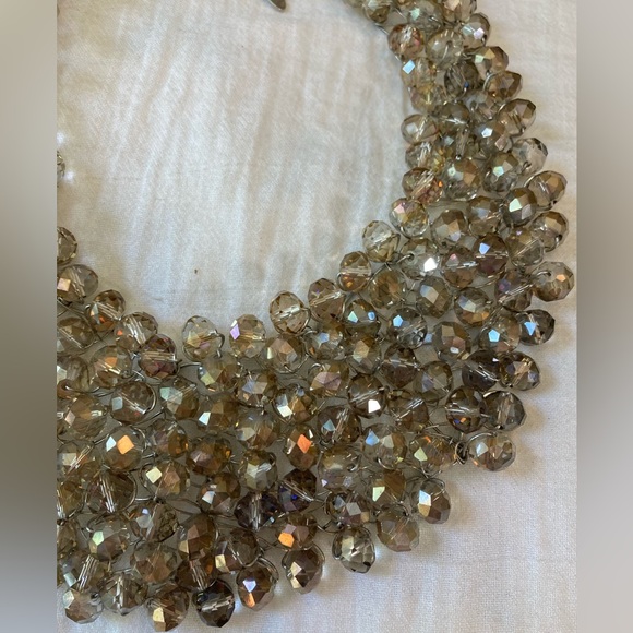 Aldo Arvan Crystals Mesh Cluster Bib Statement Necklace - Picture 4 of 12